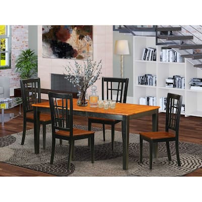Dining Room Set 7 Pc Kitchen Table & Chairs - Solid Wood Dinette Set