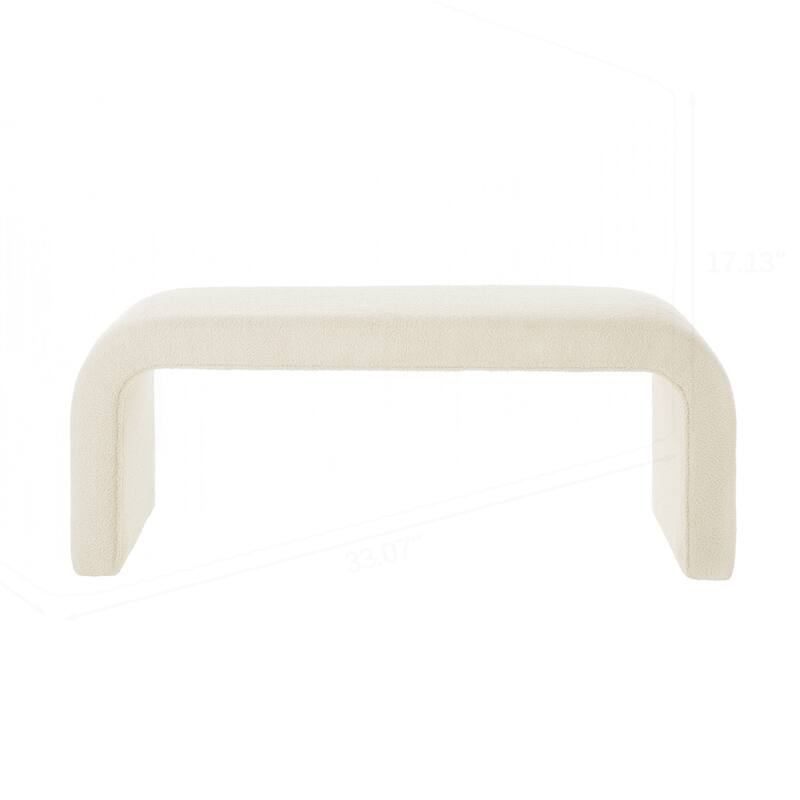 Set of 3 U-Shaped Modern Bench Teddy Ottoman
