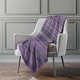 preview thumbnail 25 of 76, Premium Machine Washable Boho Stripes Sherpa Throw Blanket Purple - 4'2" x 5'10"