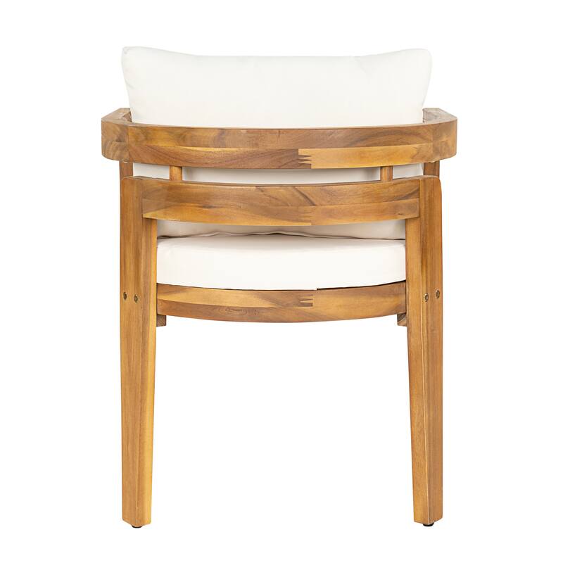 Christopher Knight Home - Solid Acacia Wood Outdoor Patio Dining 5/7-Piece Set with Cushions & Umbrella Hole