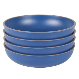 4 Piece 8.5 Inch Melamine Dinner Bowl Set In Blue