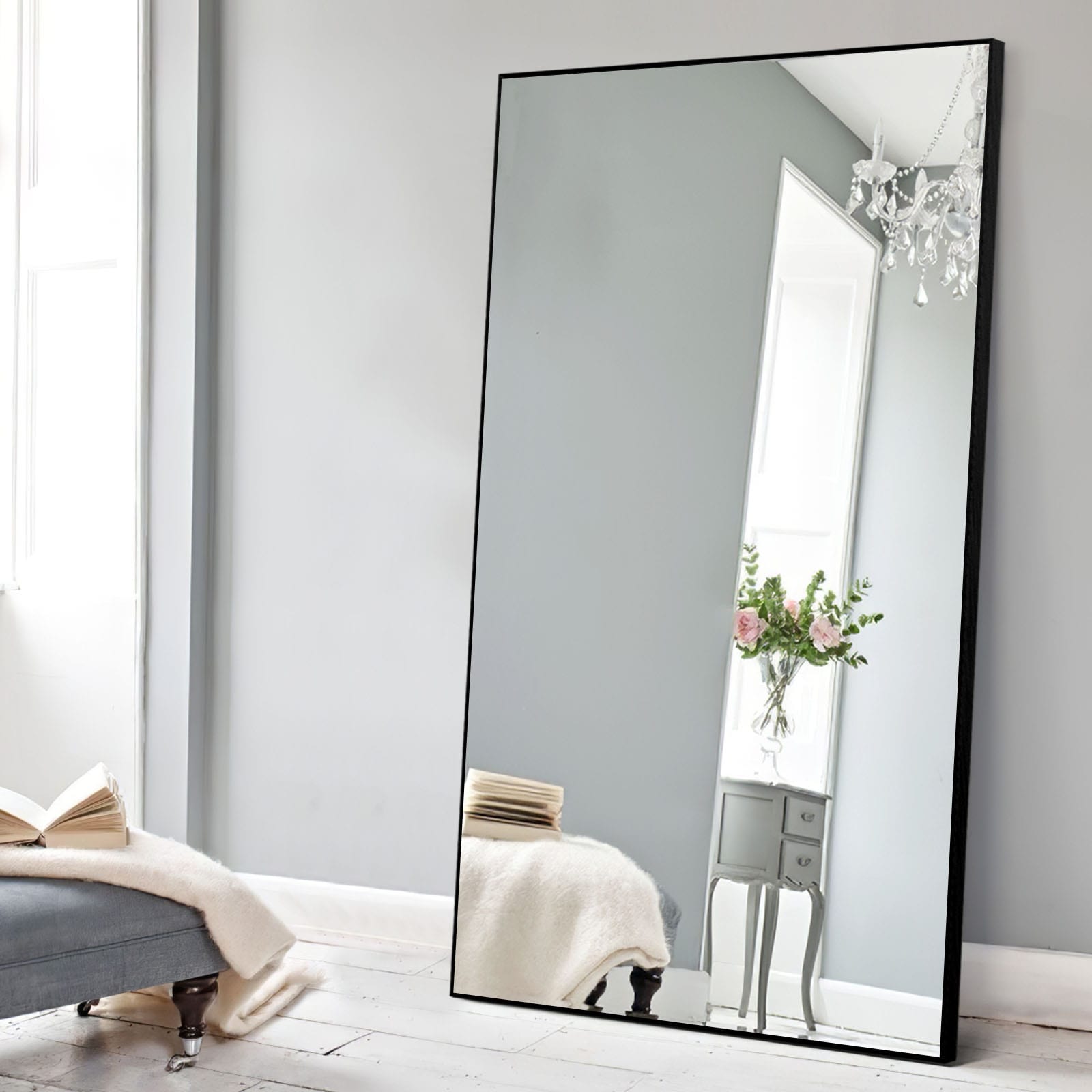 Neutypechic Huge Modern Framed Full Length Floor Mirror
