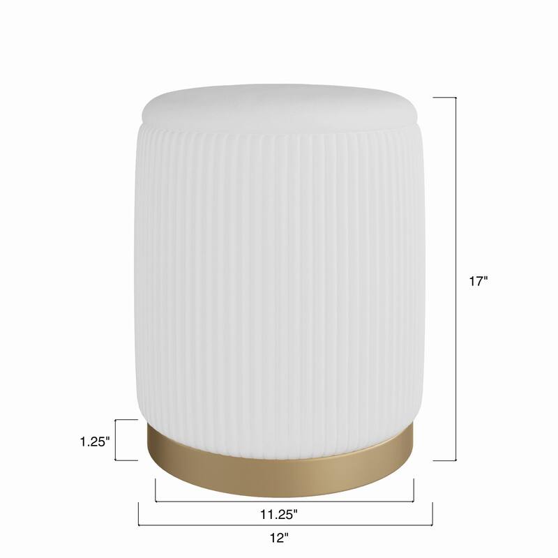 Round Ottoman Elegant Vanity Stool and Footrest for Bedroom, Makeup Desk, or Living Room