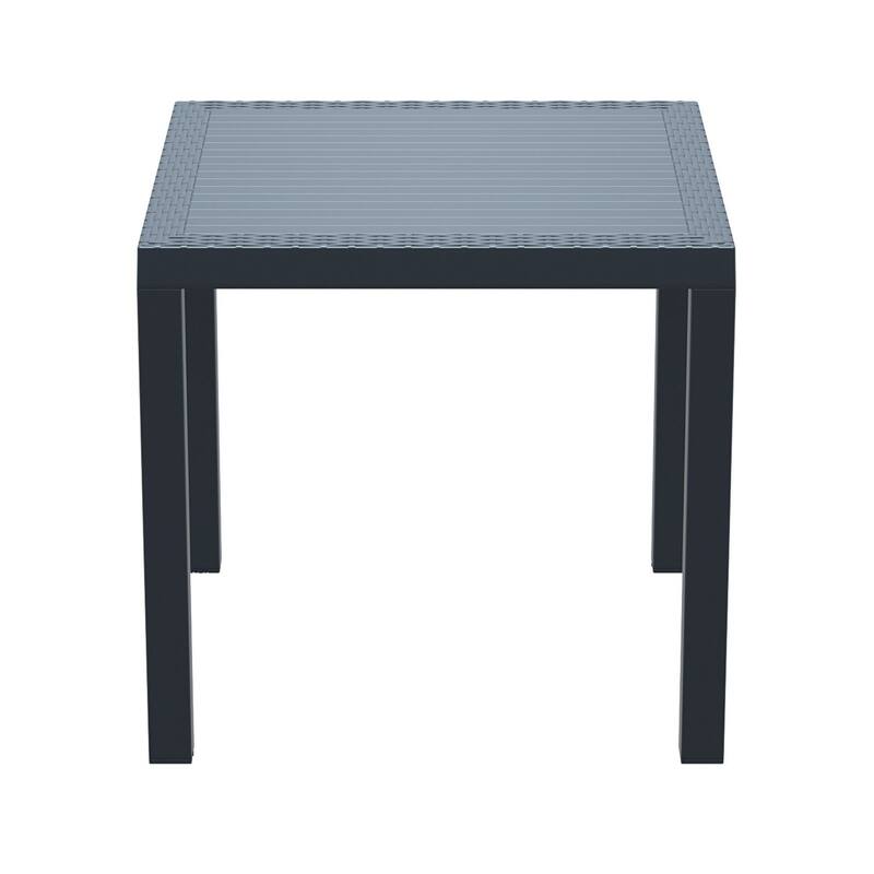 31.5" Gray Wickerlook Square Patio Dining Table