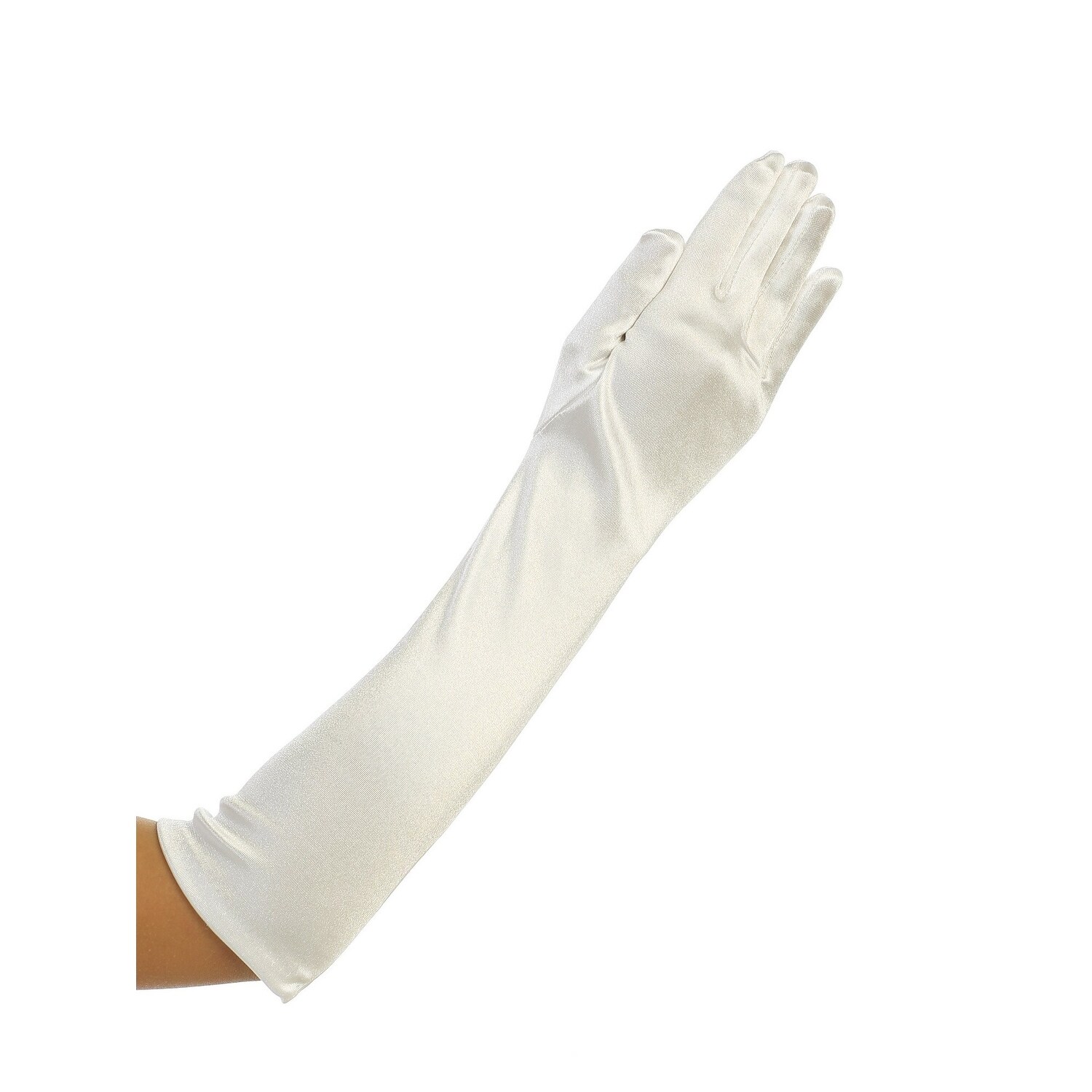 satin ivory gloves