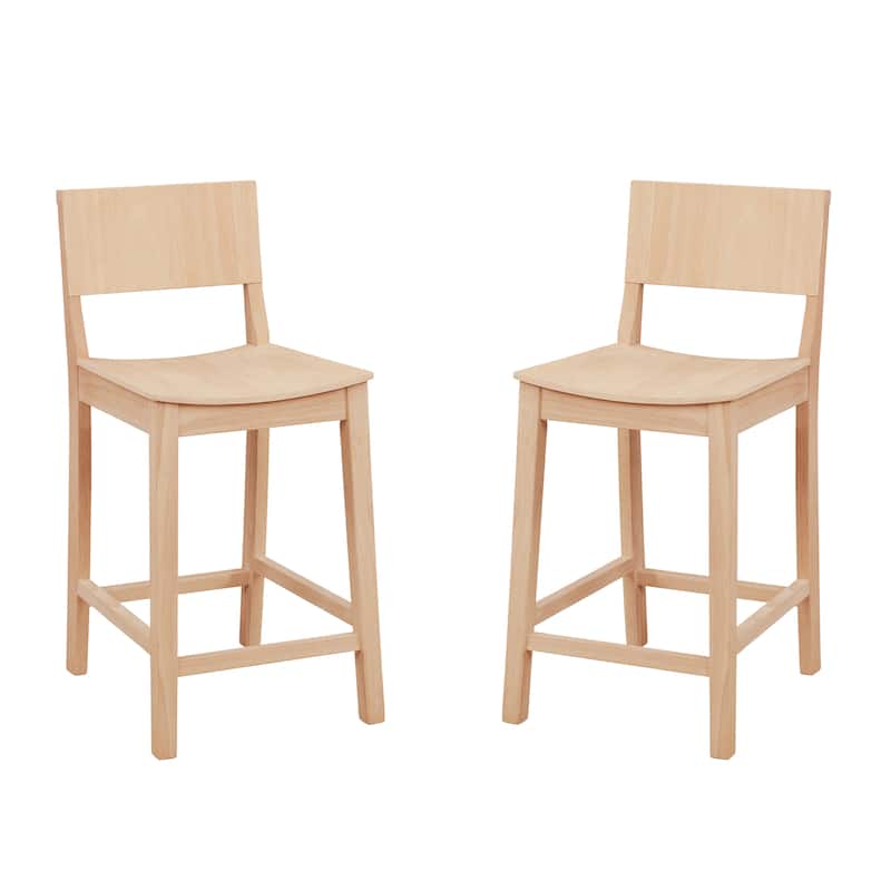 Dahlia Wood 24-Inch Armless Counter Stool (Set of 2)