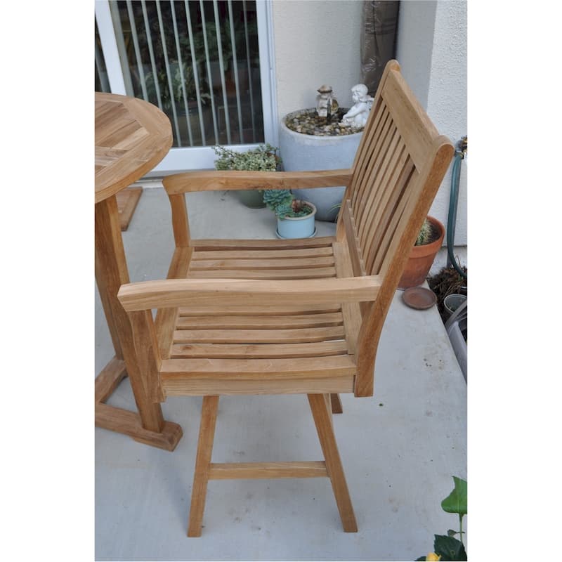 Rialto Teak Bar Stool with Swivel-Base