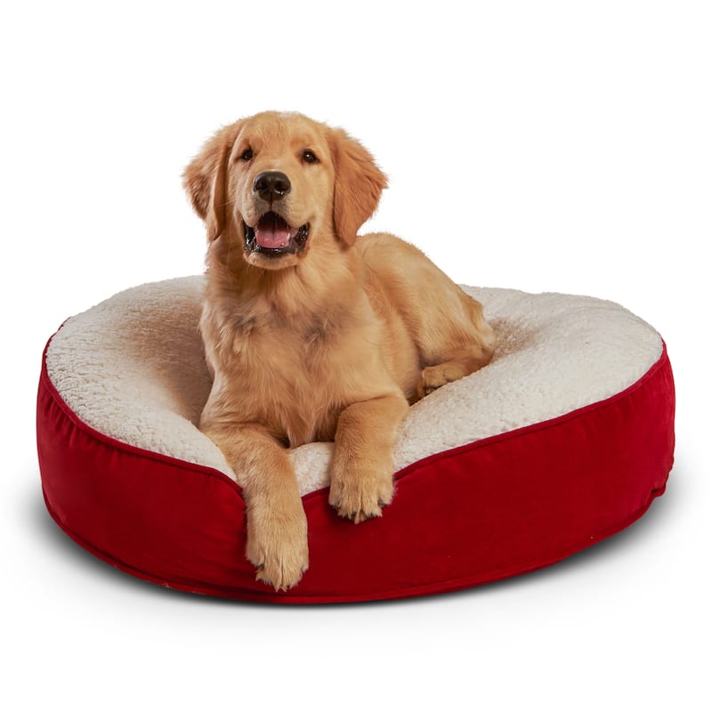 Happy Hounds Scooter Deluxe Crimson Round Dog Bed - Small (30")
