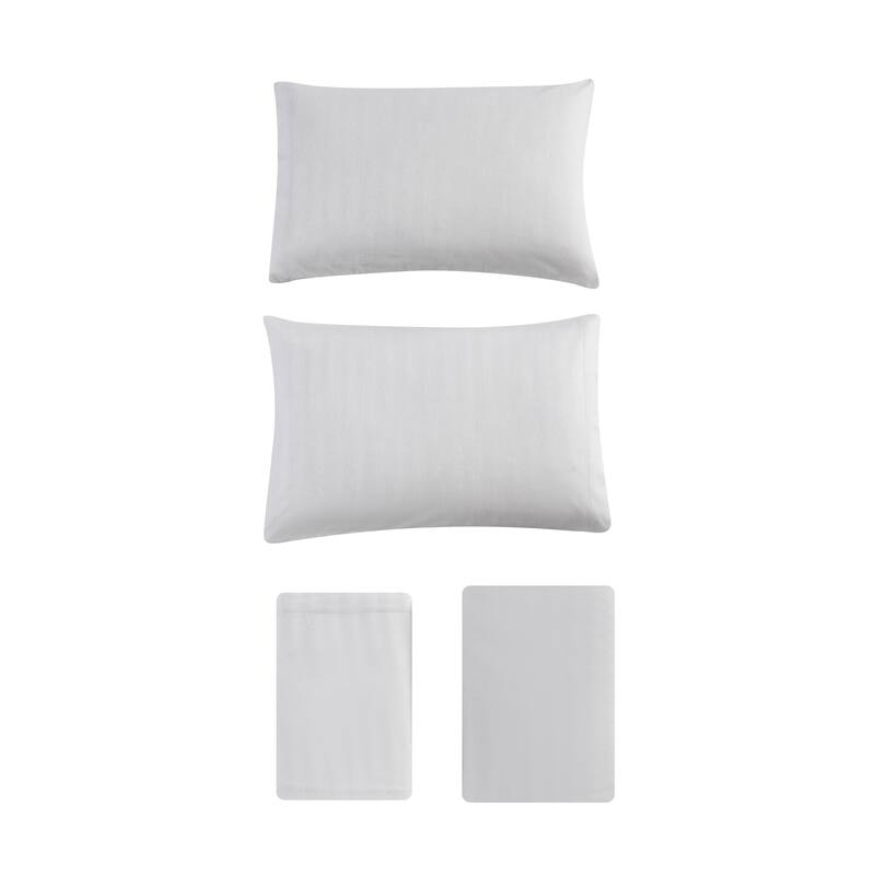 Eddie Bauer Cotton Flannel-Solids-Deep Pocket- Sheet & Pillowcase Set
