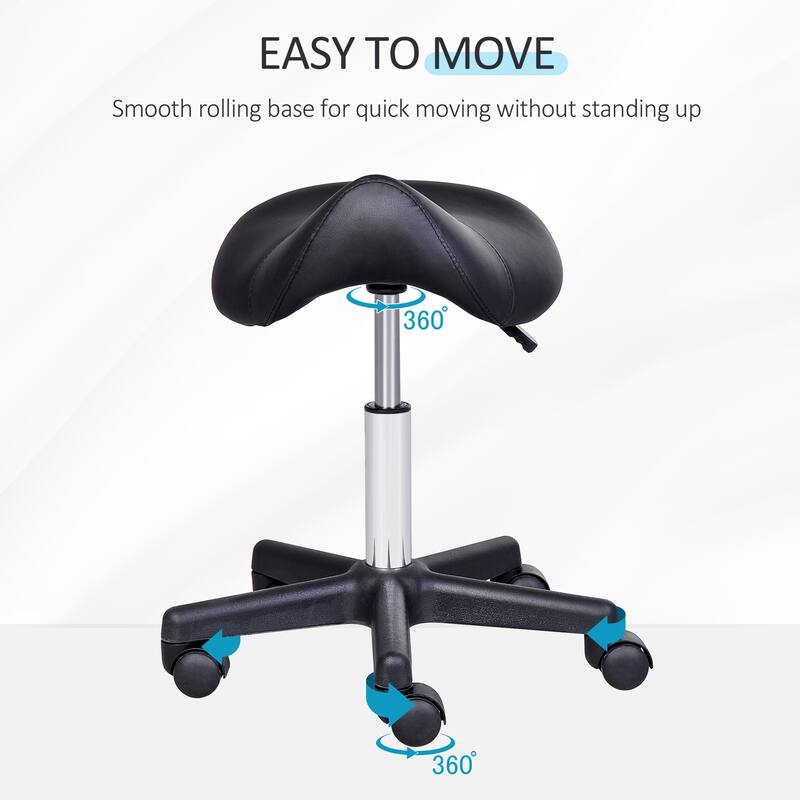 Carbon Loft Wilbur Adjustable Saddle Salon Massage Stool - 13.75*15*23.75