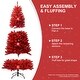preview thumbnail 8 of 8, Pure Red PVC Christmas Tree with Hinged Branches & Stable Metal Stand