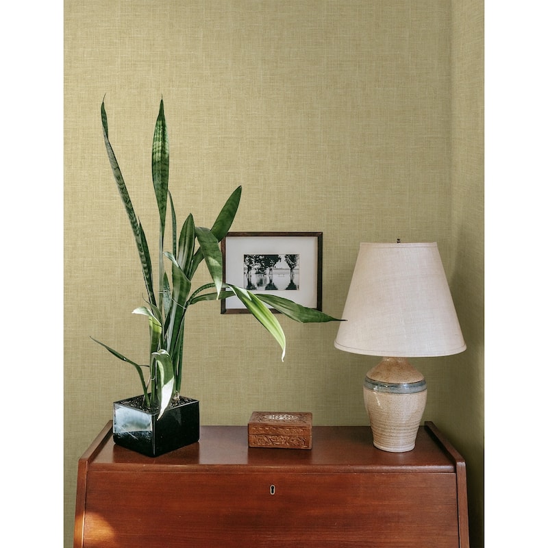 Seabrook Designs Jocelyn Faux Linen Unpasted Wallpaper