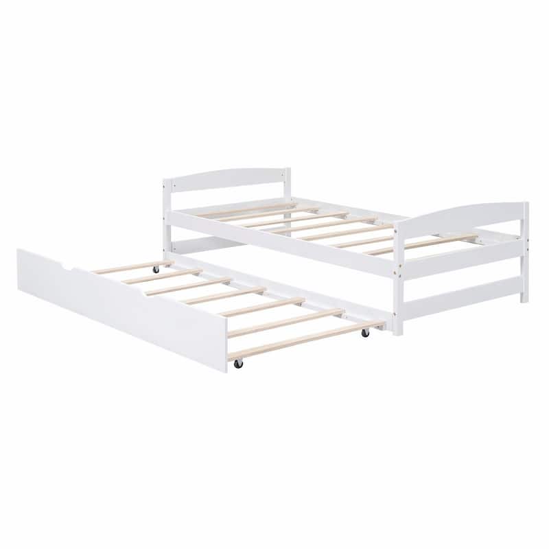Twin Size Platform Bed with Twin Size Trundle