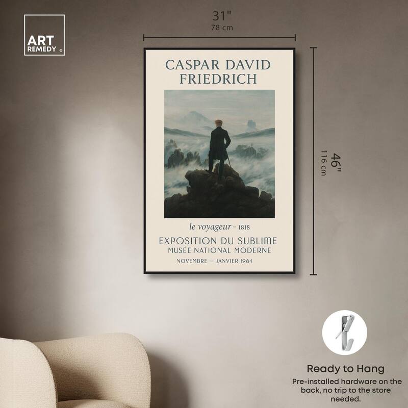 Wanderer Above the Sea of Fog Canvas by Art Remedy