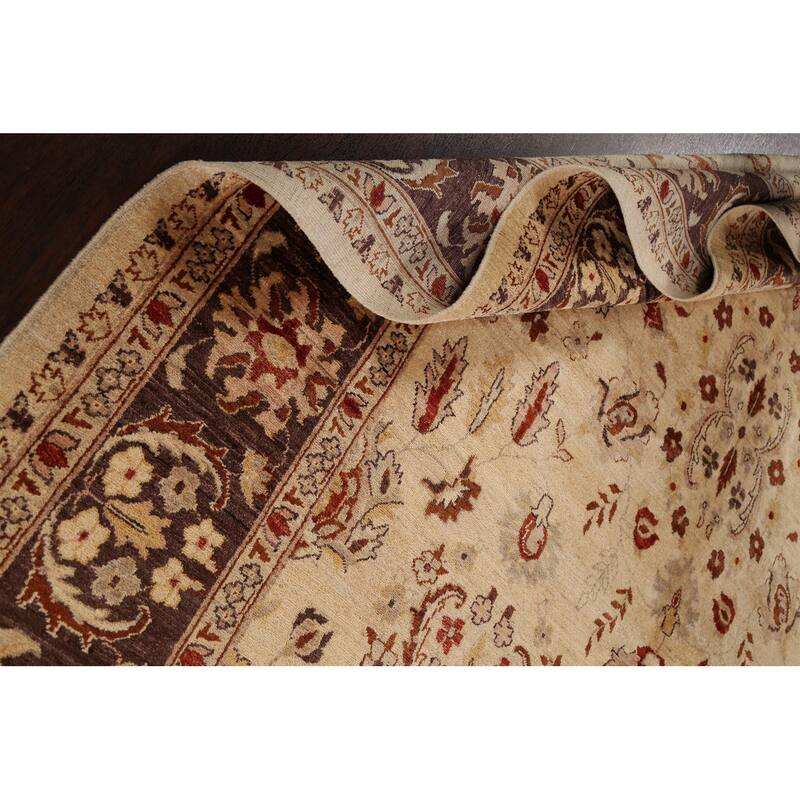 Floral Peshawar Oriental Area Rug Handmade Traditional Wool Carpet - 8'2" x 9'10"