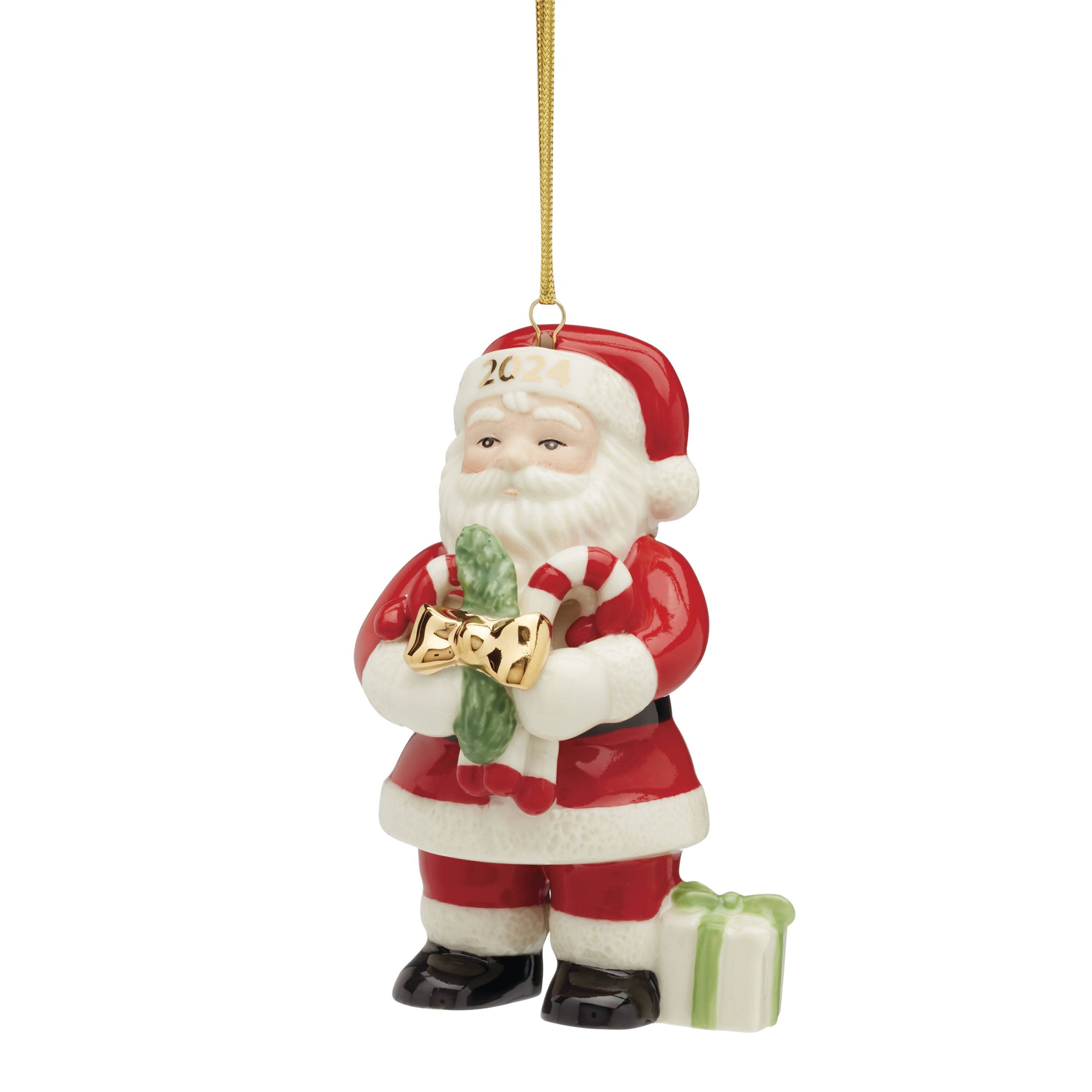 Lenox 2024 Santa With Pickle & Candy Cane Ornament - Bed Bath