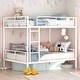 preview thumbnail 12 of 31, Full Over Full Metal Bunk Bed with Guardrails and Ladder White