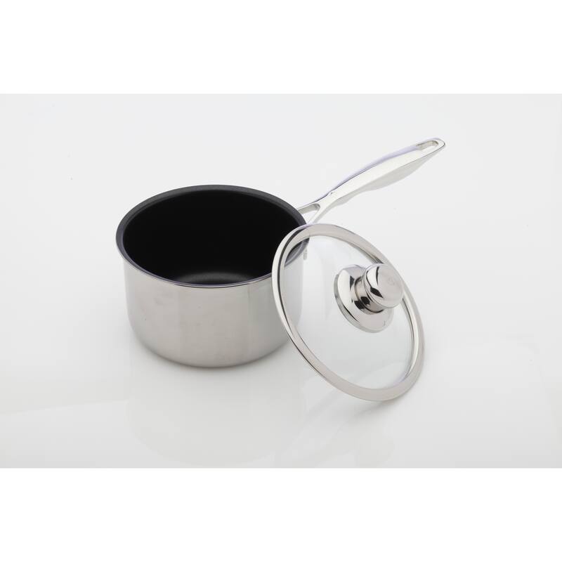 2L 16cm (2.1 Quart 6.3 Inch) Nonstick Clad Induction Saucepan With Lid
