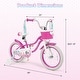 preview thumbnail 3 of 8, Gymax 16'' Kids Bike w/Training Wheels Hand Coaster Brakes Adjustable - Rose Red