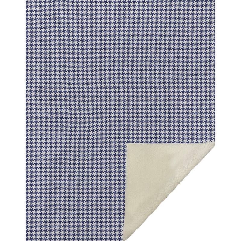 Premium Machine Washable ASB137 Modern Houndstooth Sherpa Throw Blanket