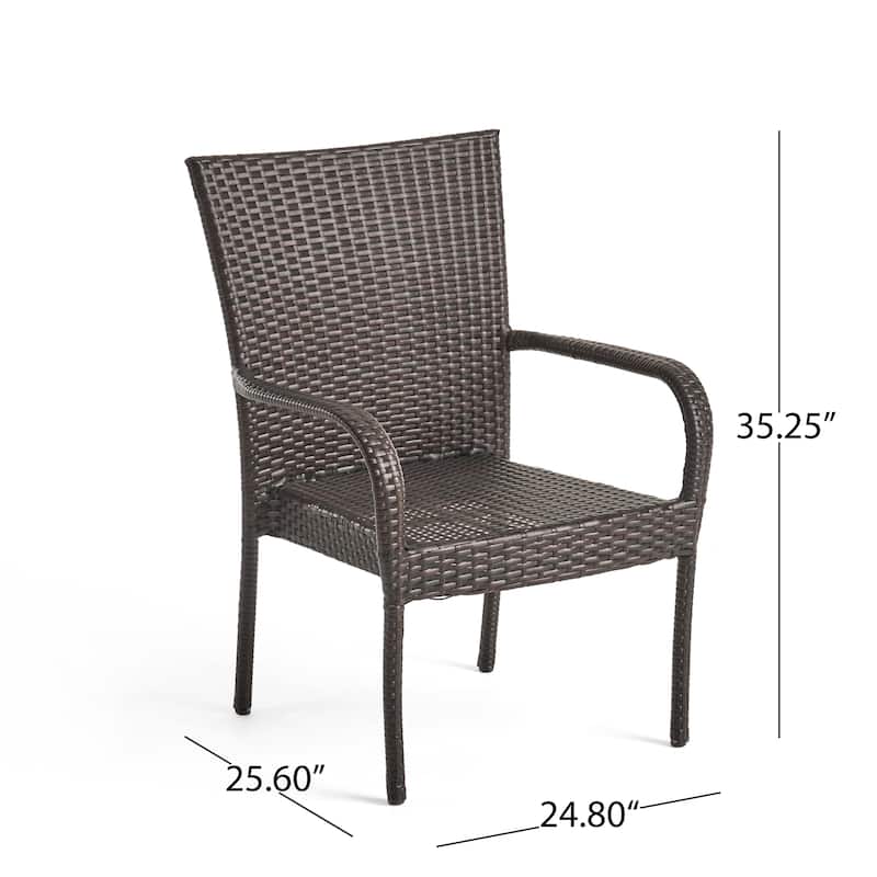 Christopher Knight Home Littleton Outdoor 3-Piece Wicker Stacking Chair Chat Set