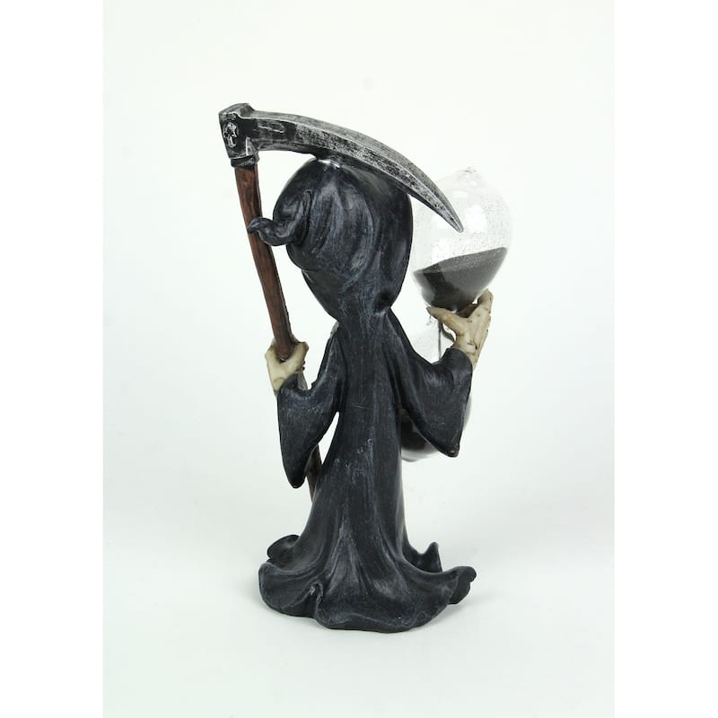 Time's Up! Gothic Grim Reaper Decorative Statue With Hourglass Sand - 8 X 3.75 X 4.25 inches
