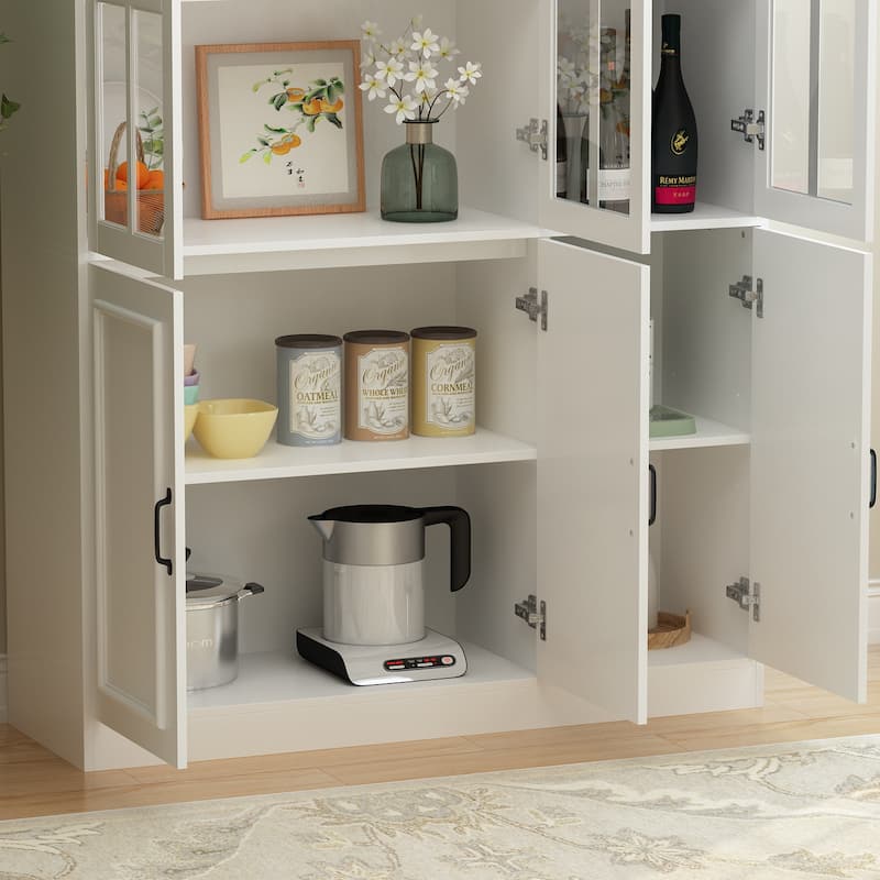 China Cabinet with Tempered Glass Doors Glass Door Storage Cabinet