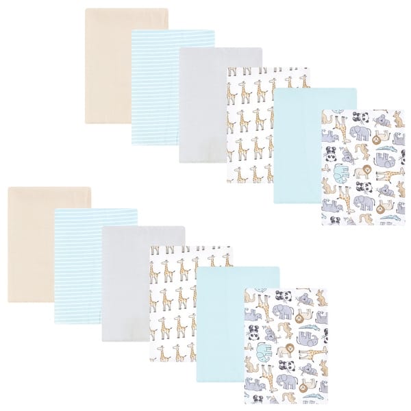 slide 1 of 1, Hudson Baby Flannel Burp Cloth 12pk, Kangaroo, One Size - Kangaroo - One Size One Size - Kangaroo