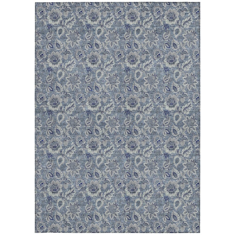 HomeRoots Floral Transitional Rectangle Outdoor Rug