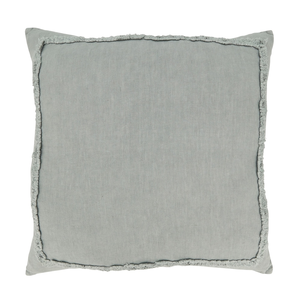 Ruffled Linen Throw Pillow