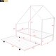 preview thumbnail 10 of 8, Twin Size Metal House Bed with Pull-Out Trundle , Spacious Design, Sturdy Construction