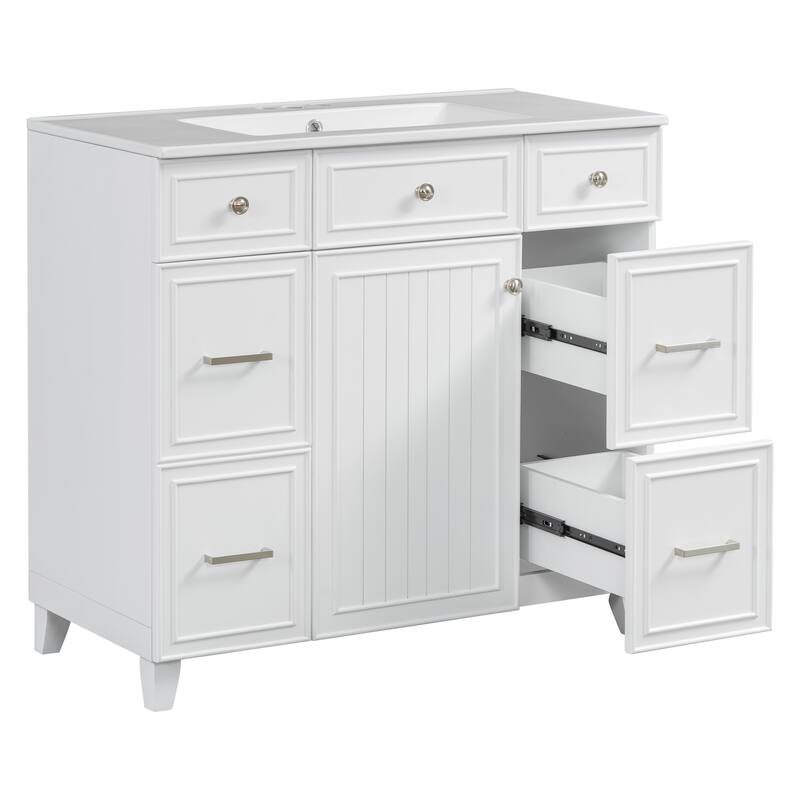 36" Bathroom Vanity with Ceramic Sink