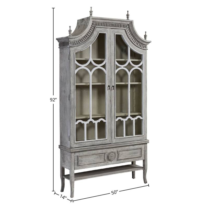 Furniture Classics Reims Cathedral 93" 2-Door Storage Cabinet, Charcoal