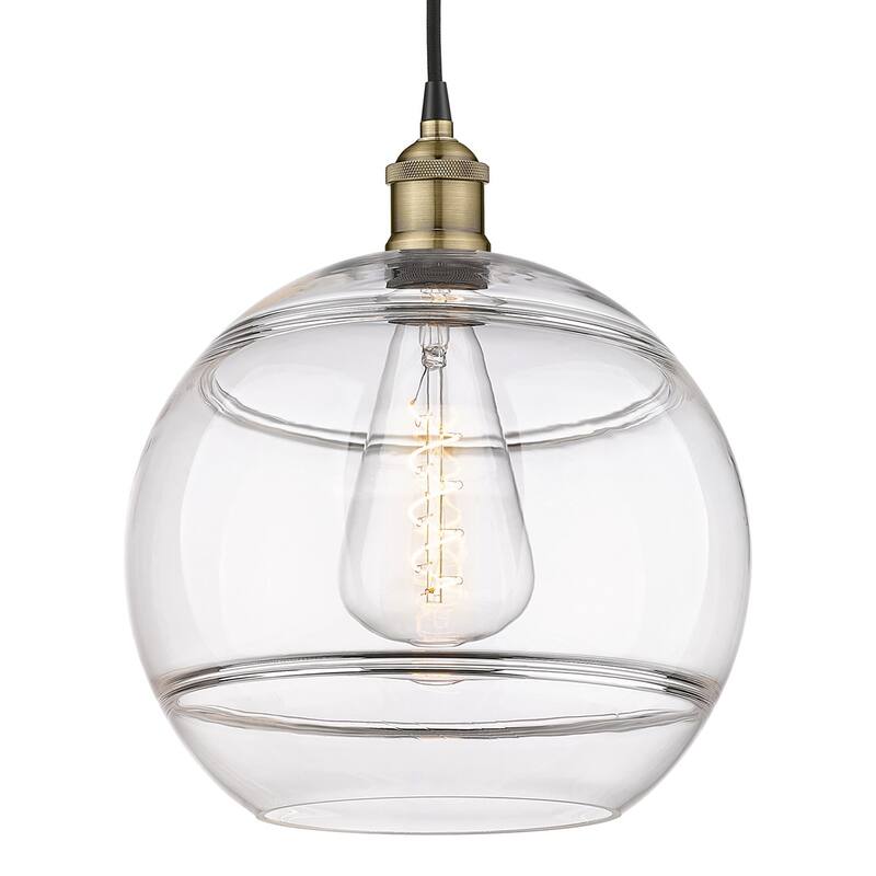 Innovations Lighting 616-1P 13 12 Rochester Pendant Rochester 12" Wide - Black Antique Brass / Clear