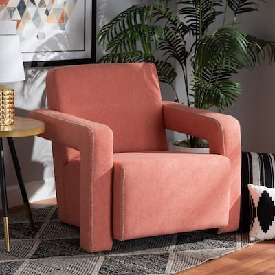 Madian Modern & Contemporary Light Red Fabric Upholstered Armchair