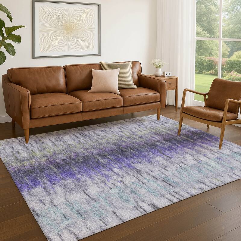 Machine Washable Indoor/ Outdoor Contemporary Ombre Chantille Rug