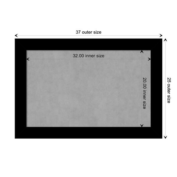 dimension image slide 10 of 17, Amanti Art Basic Black Framed Magnetic Board