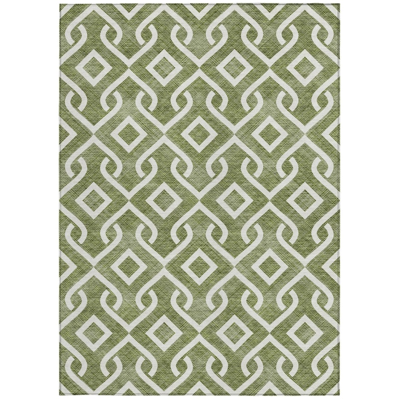 HomeRoots Geometric Transitional Rectangle Outdoor Rug