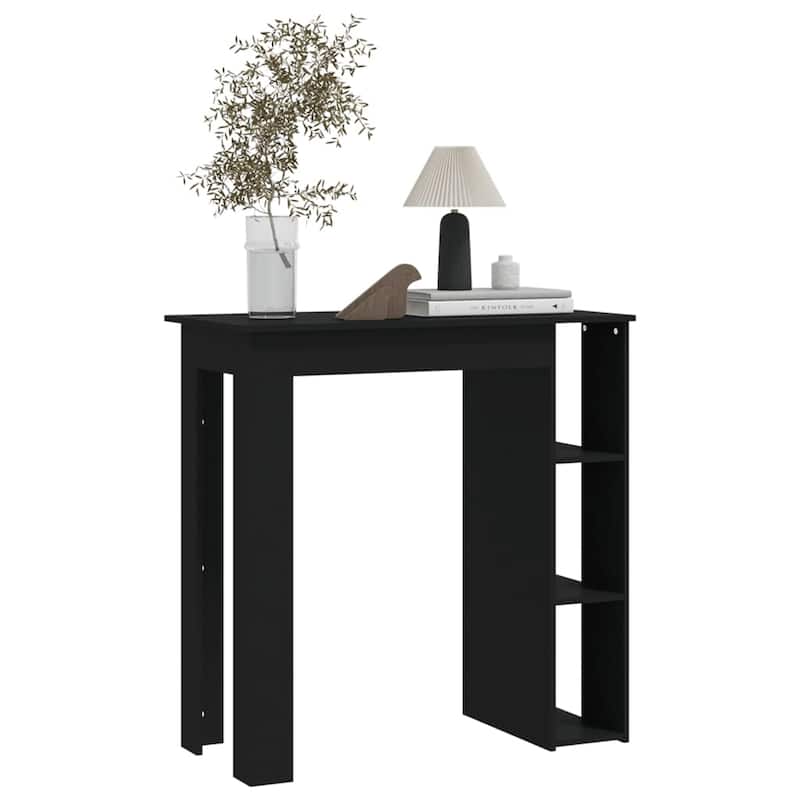 vidaXL Bar Table Kitchen Pub Table Bistro Table with Shelf Engineered Wood - 40.2" x 19.7" x 40.7"
