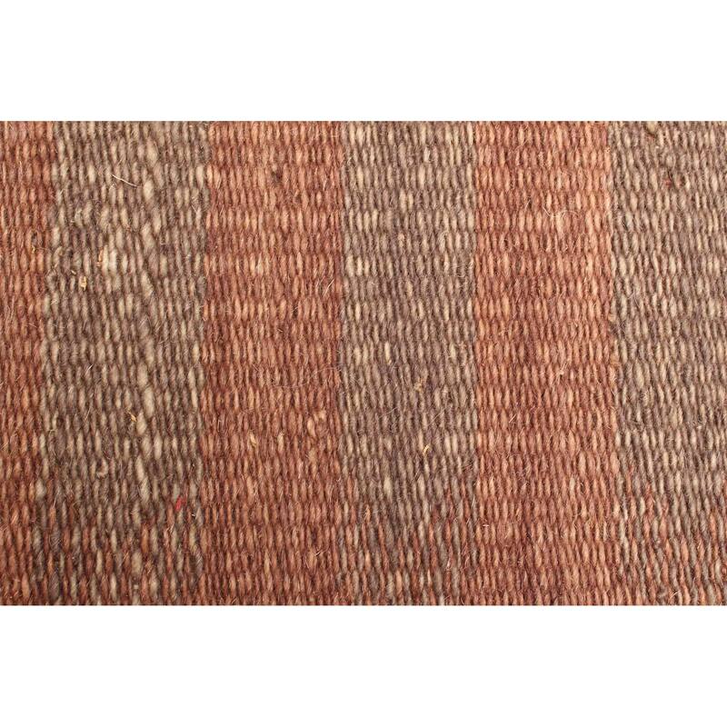 ECARPETGALLERY Flat-Weave Ankara FW Dark Brown Wool Kilim - 5'2 x 7'8