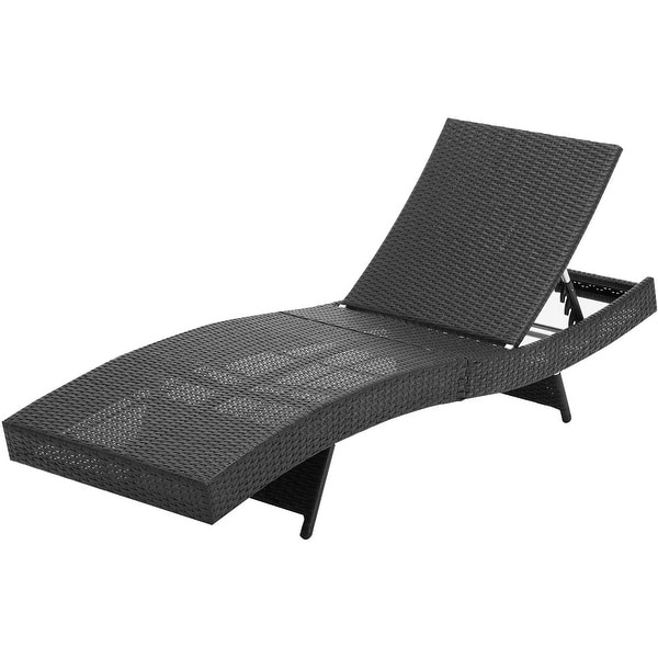 Mcombo Patio Chair, Outdoor Wicker Lounge Chair with Adjustable Backrest Resin Rattan Reclining Furniture, 6082-LCBK. Opens flyout.