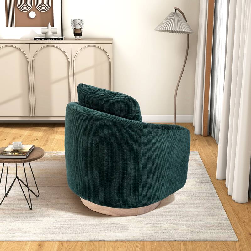 30.3"W Swivel Accent Barrel Chair and Comfy Round Accent Single Sofa Chair, 360 Degree Club Chair, Lounge Armchair for Room