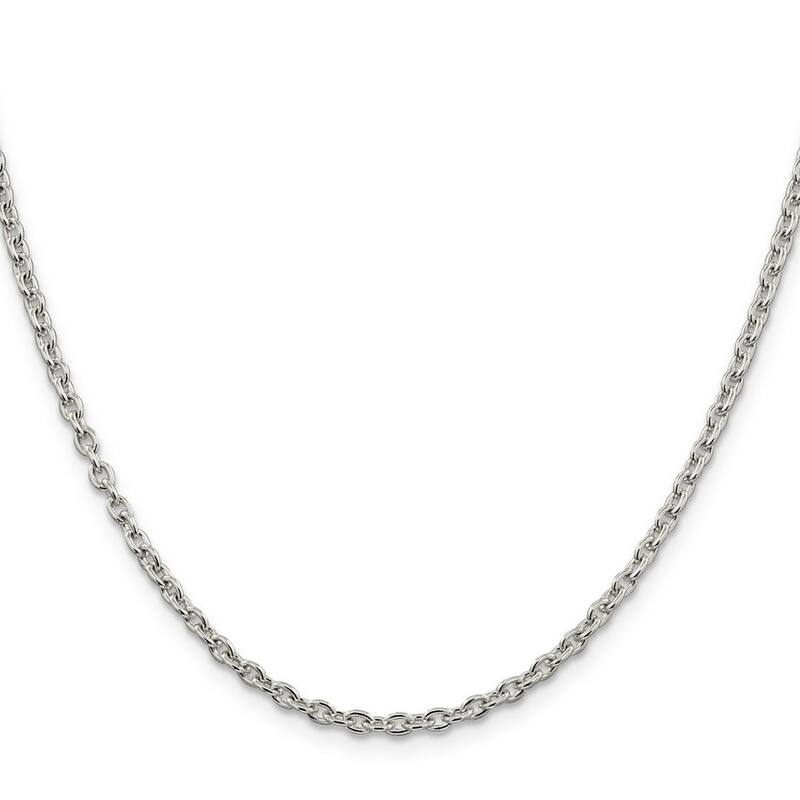 Curata 925 Sterling Silver 2.75mm Cable Chain Necklace Options: 16 18 20 22 24 30 36
