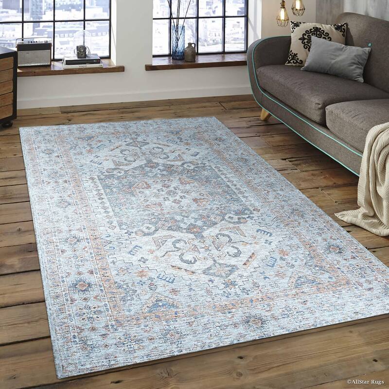 Ivory Classic Traditional Heriz/ Serapi Design Area Rug, Stylish Handcrafted Texture for Home Interiors - L