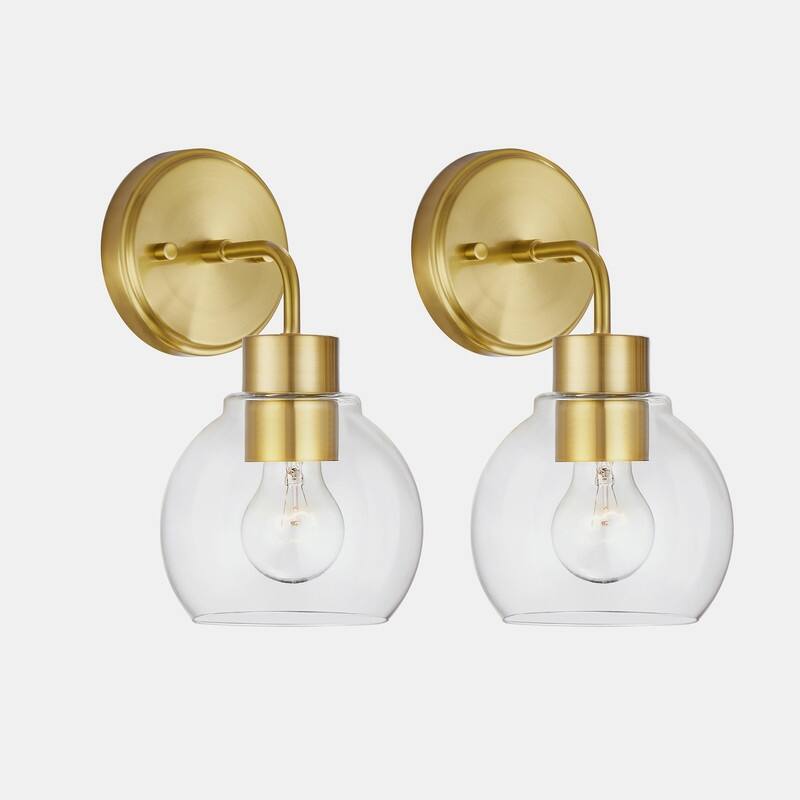 KAWOTI Modern Wall Sconce Set with Clear Shade(Set of 2)
