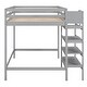preview thumbnail 15 of 14, Modern Design Wood Loft Bed with Maximized space, Sturdy Frame, Staircase and Hanger for Clothes, Grey