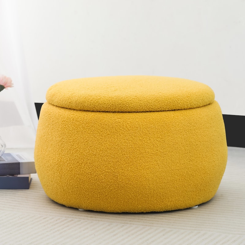 Adeco Storage Ottoman 23" Velvet Coffee Table for Living Room Bedroom