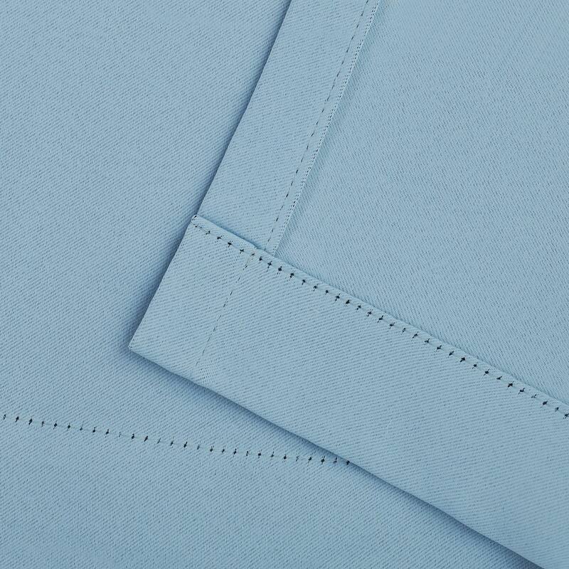 Superior Solid Machine Washable Room Darkening Blackout Curtains with Back Tabs, Set of 2