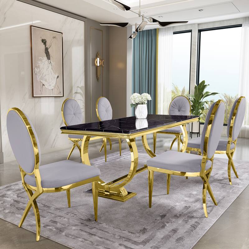Mid-Century Modern Velvet Upholstered Side Chair with Metal Frame and Polished Stainless steel Legs