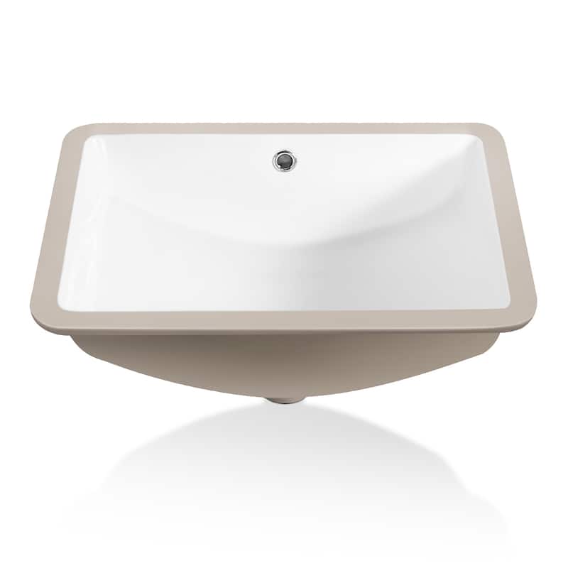 Sinber White Ceramic Bathroom Vanity Undermount Sink